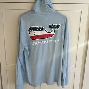 Vineyard vines 100% cotton hoodie American Flag Whale